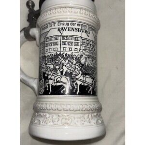 Gerz West Germany Vintage Beer Stein Original Ravensbvrg Germany Zinn 95% MHH